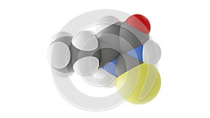 propylthiouracil molecule, antithyroid agents, molecular structure, isolated 3d model van der Waals photo