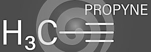 Propyne molecule. Skeletal formula.