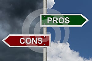 Pros versus Cons photo