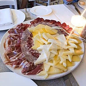 Prosciutto and cheese