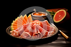 Prosciutto e Melone - Thinly sliced cured ham served with melon.