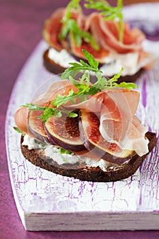 Prosciutto, fig, and cheese sandwich