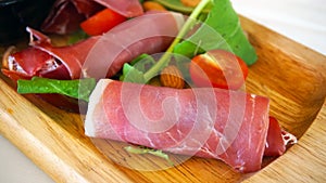 Prosciutto ham and cheese salad