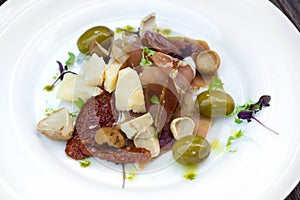 Prosciutto with olive sheese and Cherry tomato