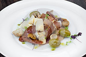 Prosciutto with olive sheese and Cherry tomato