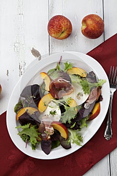 Prosciutto Peach Salad With Fresh Mozzarella