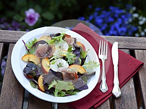 Prosciutto Peach Salad With Fresh Mozzarella