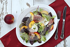 Prosciutto Peach Salad With Fresh Mozzarella