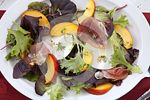 Prosciutto Peach Salad With Fresh Mozzarella