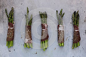 Prosciutto wrapped asparagus