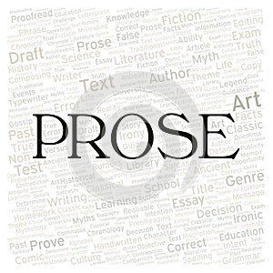 Prose typography word cloud create with the text only photo
