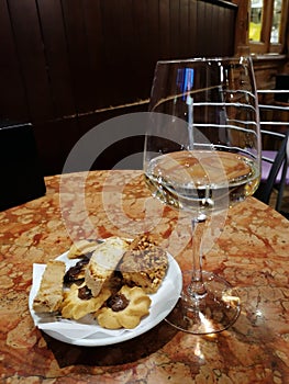Prosecco, italian wine. Relax in the bar. Funny moments with friends. photo