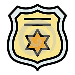 Prosecutor shield icon color outline vector