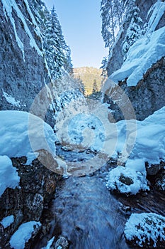 Prosiecka dolina gorge during winter