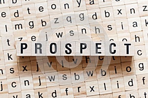 Prospect word concept on cubes