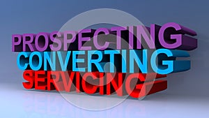 Prospecting converting servicing on blue
