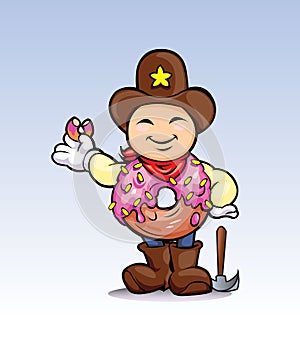 Prospector donut cartoon character
