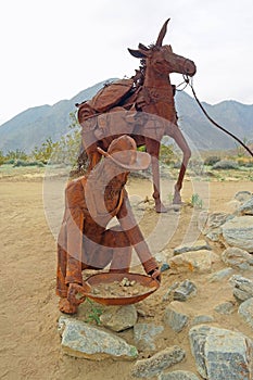 Prospector & Pack Mule - Metal Sculpture