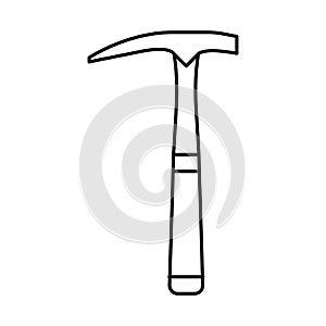 prospectors hammer tool line icon vector illustration photo