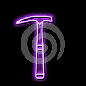 prospectors hammer tool neon glow icon illustration