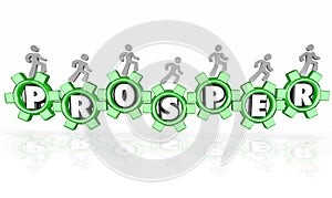 Prosper Word Gears Earning Money Company Business Working to Succeed