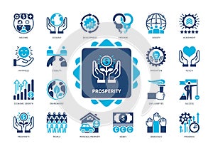 Prosperity solid icon set