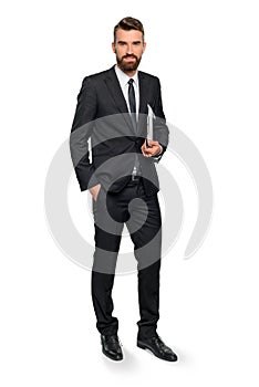 Prosperous businessman in classic suit photo