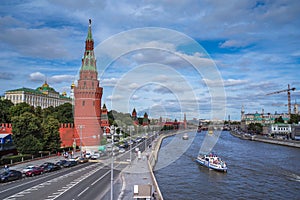 Prosperous moscow river near Kremlin. Russia photo