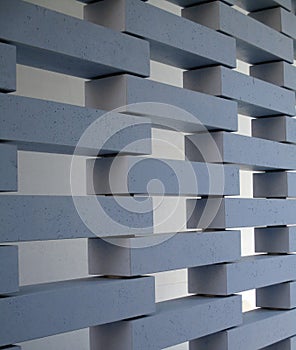 Prospettive texture of gray brick structure partition wall forming a texture photo