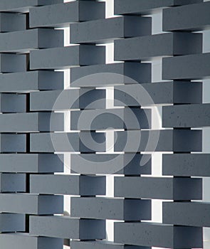 Prospettive texture of gray brick structure partition wall forming a texture photo