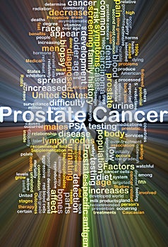 Prostate cancer background concept glowing