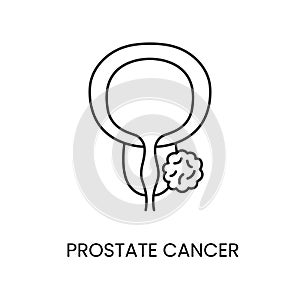 Prostate cancer line icon vector cancer malignant disease