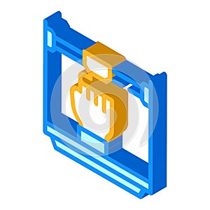 prostheses 3d printing isometric icon vector illustration