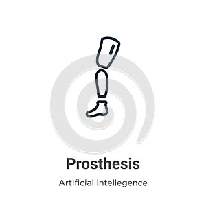Prosthesis outline vector icon. Thin line black prosthesis icon, flat vector simple element illustration from editable artificial