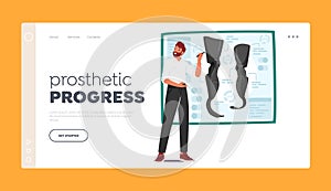 Prosthetic Progress Landing Page Template. Man Explains Leg Prosthesis Options, To Improve Mobility And Quality Of Life