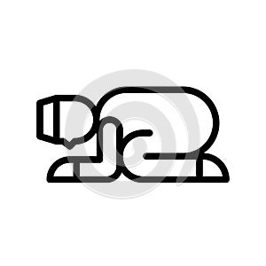 Prostration vector illustration, Ramadan related line icon