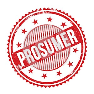 PROSUMER text written on red grungy round stamp