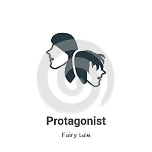 Protagonist vector icon on white background. Flat vector protagonist icon symbol sign from modern fairy tale collection for mobile