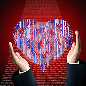 Protect the circuit board in heart shape