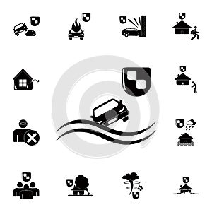 protect from drowning a car icon. Detailed set of insurance icons. Premium quality graphic design sign. One of the collection icon