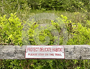 Protect the environment sign in Hocking Hills State Park, Ohio