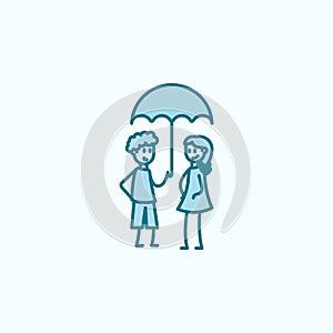 protect girlfriend 2 colored line icon. Simple colored element illustration. protect girlfriend outline symbol design from