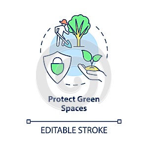 Protect green spaces concept icon