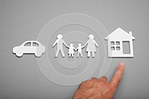 Protect home life concept, car, family