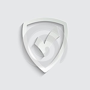 Protect icon. secure line style. Shield with check mark icon sign vector