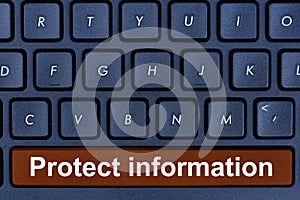 Protect information words on computer keyboard button
