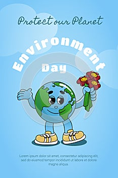 Protect our planet. Ecology, ecological problems and environmental protection. Vector illustration for Earth Day.