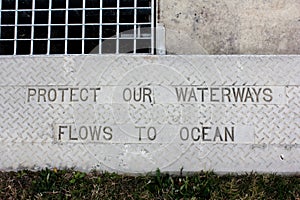 Protect Our Waterways Kerb Sign