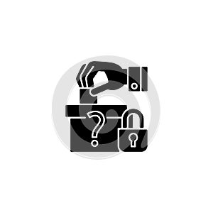 Protect political affiliation black glyph icon