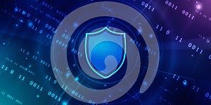 Protect and Security concept. Digital Shield on abstract technology background,